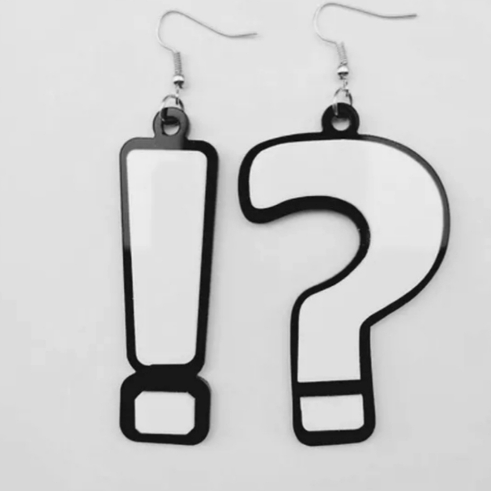 Black and White Punctuation Earrings
